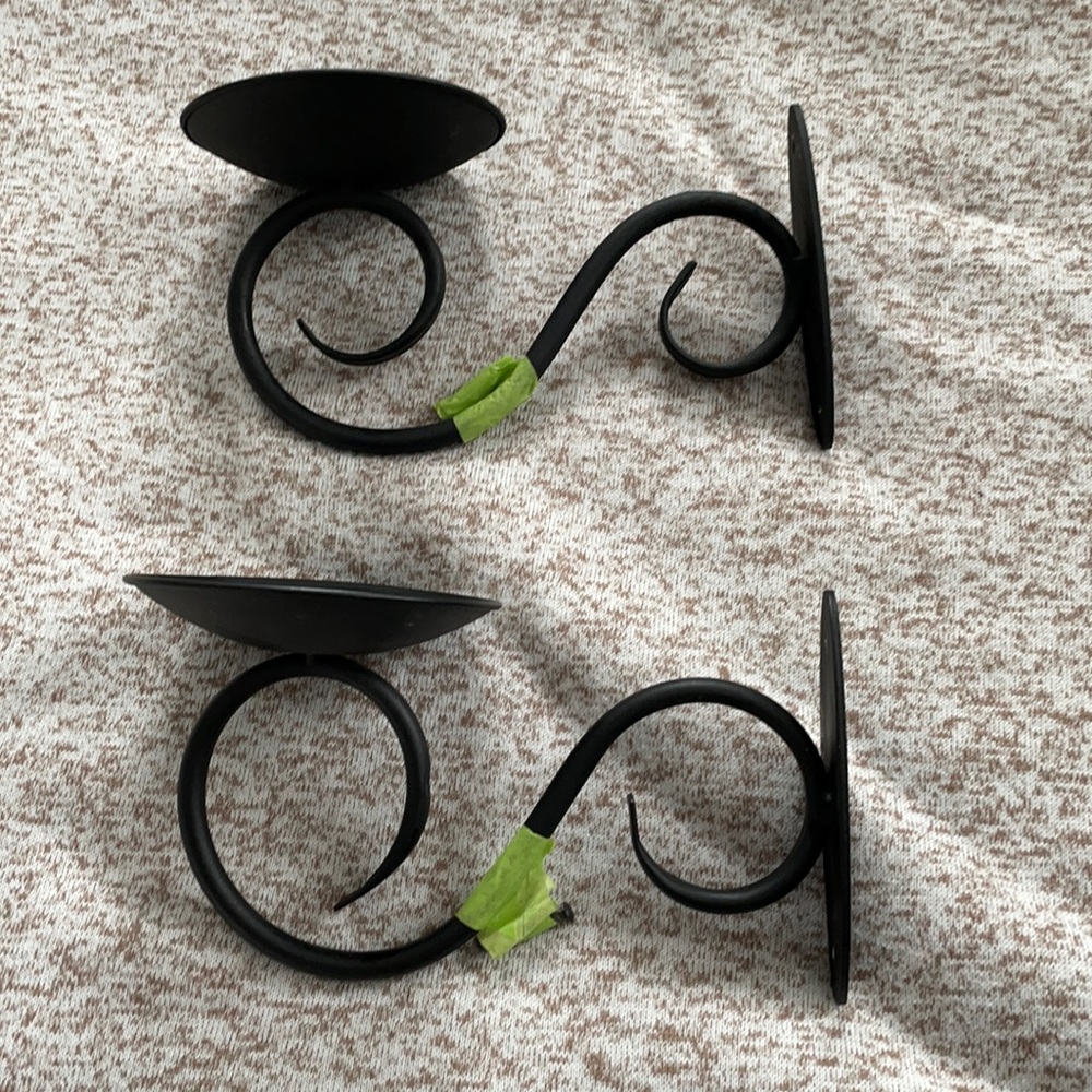Black scone candle holders
